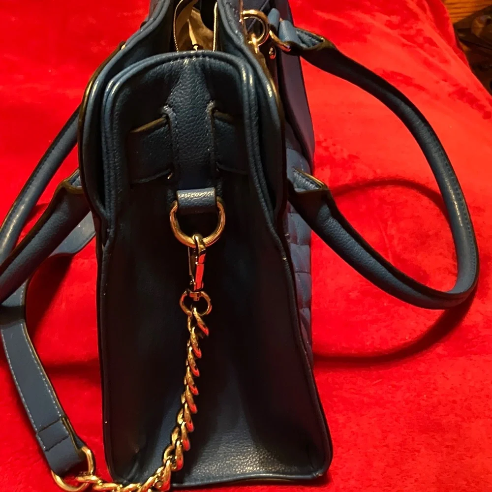 Charming Charlie Royal Blue Quilted Satchel - Picture 2 of 9